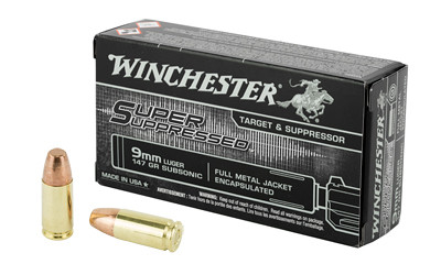 Winchester Ammunition Full Metal Jacket  - Super Suppressed - 9mm - SUP9