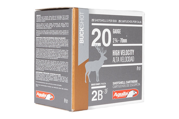 Aguila Shotshells - Buckshot - 20 Gauge - 2.75" - 25 Rds/Bx - 1C2002BA