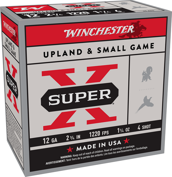 Win Ammo Super-x 12ga. 2.75" - 1220fps. 1-1/4oz. #4 25-pack
