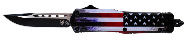 Templar Knife Us Flag, Temp Lus331   Large Us Drop Point 440c Black