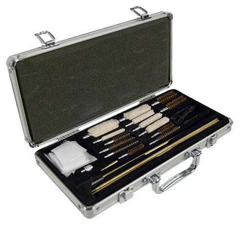 Hoppes Deluxe Gun Cleaning Kit - Brass Rod 31pc W/aluminum Box