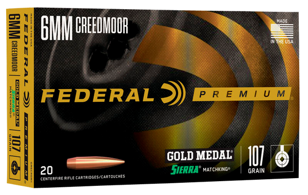 Fed Ammo Gold Medal 6mm Creed - 109gr. Long Range Target 20-pk
