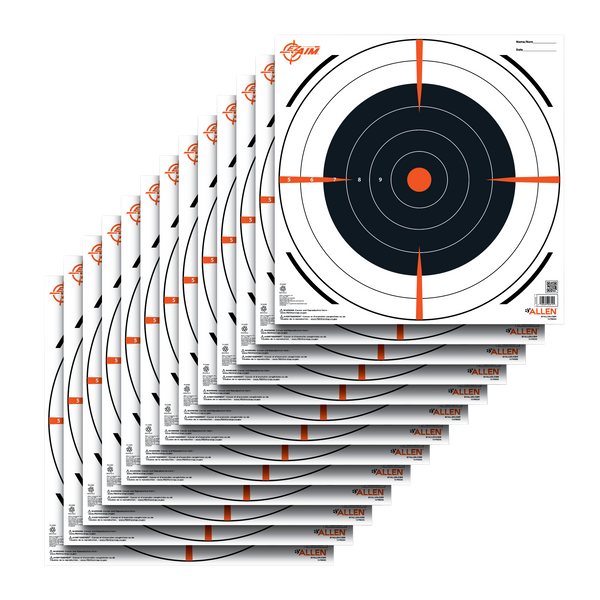 Allen Ez Aim Bullseye Target - 12-pk 12"x12"