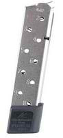 This is a 1911 .45 ACP 10 round magazine stainless steel finish , Power Mag + made by Chip McCormick.