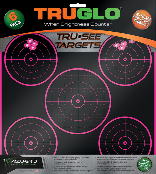 Truglo Tru-see, Tru Tg-11p6      Tru-see Tar Pnk 5bull  6pk