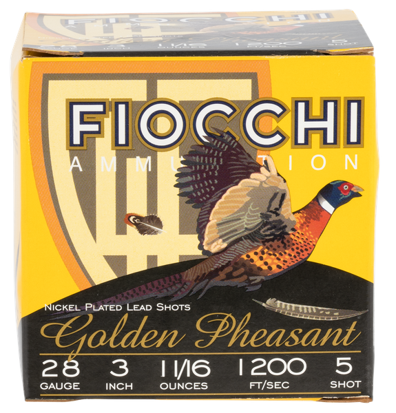 Fiocchi Golden Pheasant 28ga. - 3" 1200fps. 1-1/16oz. #5 25-pk