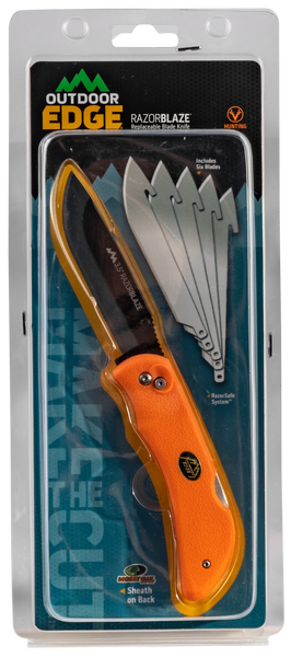 Outdoor Edge Razor Blaze 3.5" - Folder W/6 Blades Orange Hndl