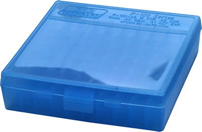 Mtm Ammo Box .22LR - 100-rounds Clear Blue