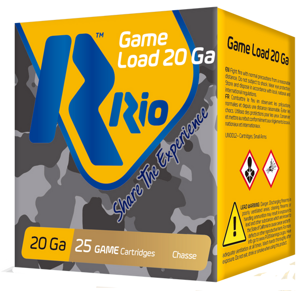 Rio Ammunition Game Load, Rio Rc2075     20 2.75     1      Hvy Fld    25/10