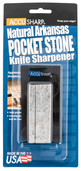 Accusharp Pocket Stone, Fpi 024c  Accusharp Natural Ark 3in Stone W/pouch