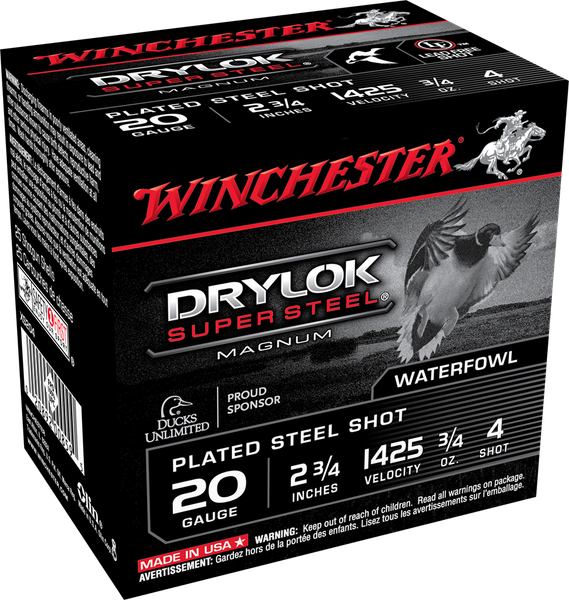 Winchester Ammo Drylock Super Steel, Win XS204      2.75     3/4  Stl    25/10