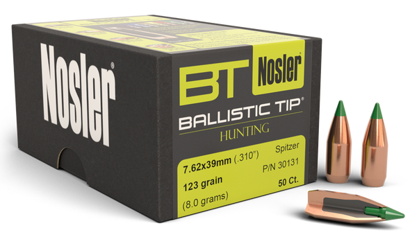 Nosler Ballistic Tip, Nos 30131 Blstc Hnt   7.62x39 123 Bt            50