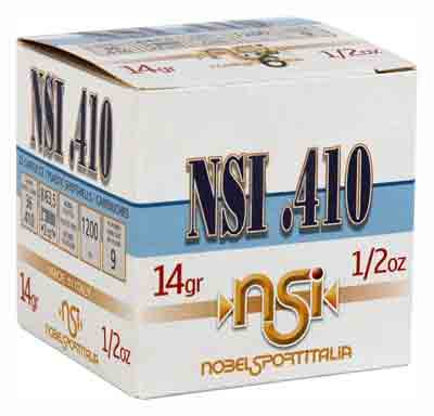 Nobelsport Ammo .410 2.5" - 1200fps. 1/2oz. #8 25-pack