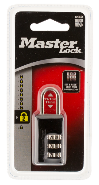 Master Lock Combination Lock, Master 646d        Combo Padlock