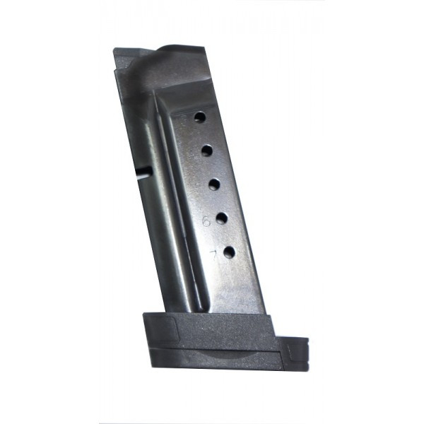 This is an extended Smith & Wesson magazine for the M&P Shield 40 s&w, 7 round capacity, made by ProMag.