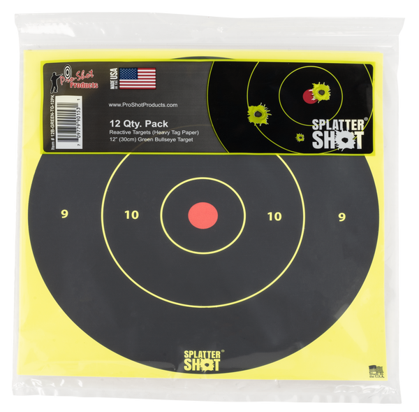 Pro-shot Splattershot, Proshot 12b-green-tg12pk 12" Splatter Bullseye Grn