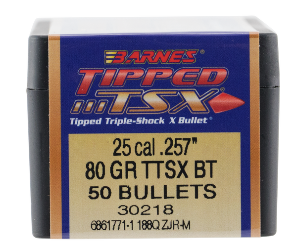 Barnes Bullets Tipped Tsx, Brns 30218 .257  80 Tipped Tsx Bt   50