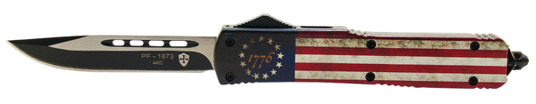 Templar Knife Slim Otf Betsy - Ross Flag 3.5" Black Drop Pnt