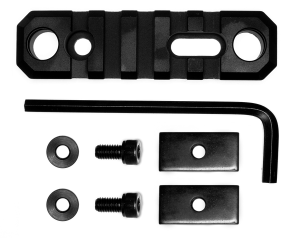 Grovtec Rail Push Button Base - Stock AR 3.1" 5 Slot Alum BLK