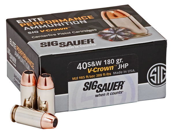 Sig Sauer Elite V-crown, Sig E40sw2-50     40s     180 Jhp Vcrwn 50/10