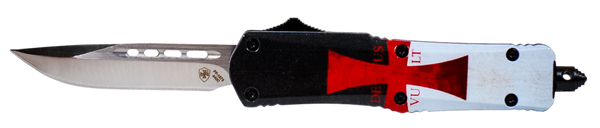 Templar Knife Templar Flag, Temp Stk332  Smll  Templar Flag Drop Point Silver