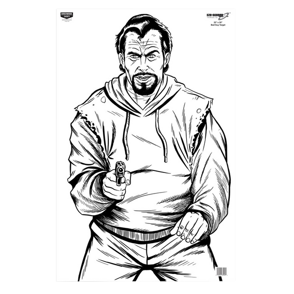 B/c Target Eze-scorer 23"x35" - Bad Guy Silhouette 5 Targets