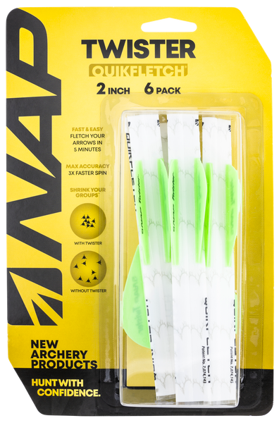 Nap Quickfletch, Nap Nap-60-638 Quikfletch 2  Twister - W G G  6 Pk