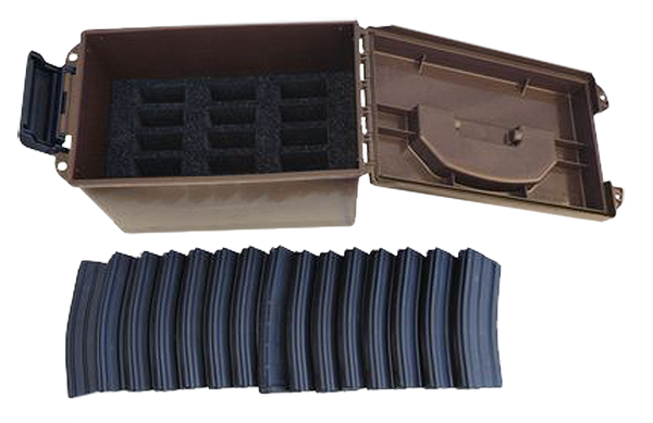 Mtm Tactical Magazine Can - Dark Earth Holds 15 Ar-15 Mags