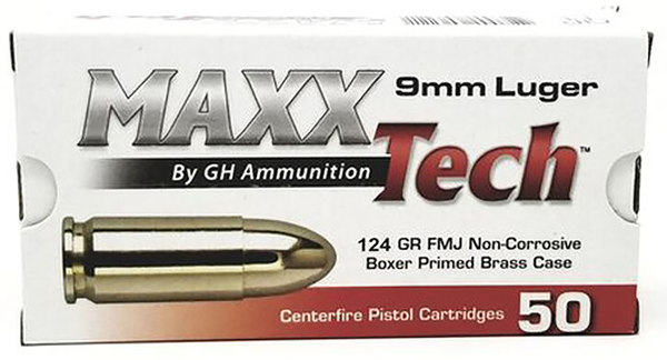 Tulammo Maxxtech, Maxxtech Ptgb9124b   9mm    124g FMJ       50/20
