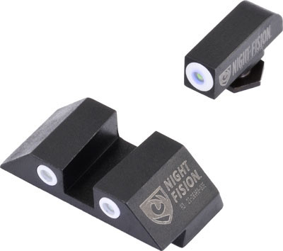 Night Fision Tritium White Dot - Square Rear Glock Sight Set