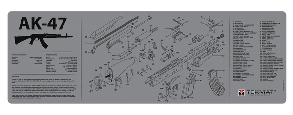 Tekmat Armorers Bench Mat - 12"x36" Ak-47 Grey