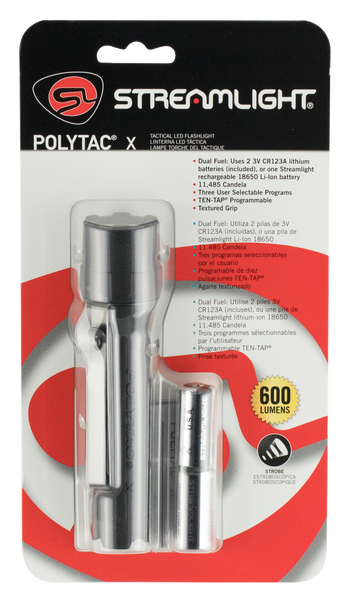 Streamlight Polytac X, Stl 88600  Polytac X Black Cr123a