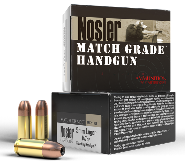Nosler Match Grade, Nos 51290 Match Hg 9mm    147 JHP            20/20