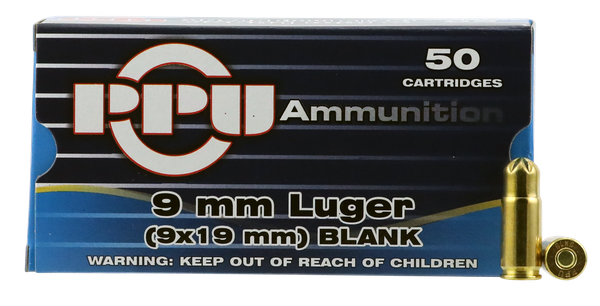 Ppu Blank Ammo, Ppu Ppb9l       9mm Luger Blank              50/20