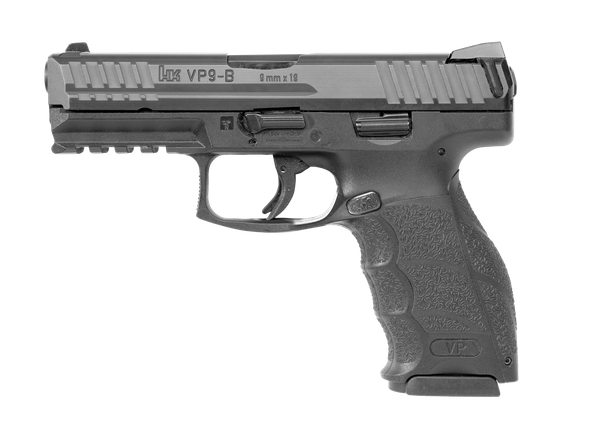 Hk Vp9-b Push Button 9mm - 4.09" BBL 3-dot NS 3-17rd BLK