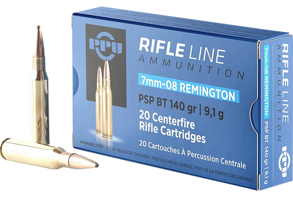 PPU PP708 Metric Rifle  7mm-08Rem 140gr Pointed Soft Point Boat Tail 20 Per Box/10 Case