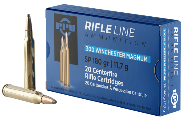PPU PP3003 Standard Rifle  300WinMag 180gr Soft Point 20 Per Box/10 Case