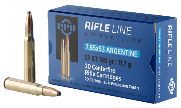 PPU PP7AS Metric Rifle  7.65x53mmArgentine 180gr Soft Point Boat Tail 20 Per Box/10 Case