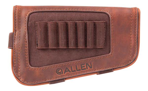 Allen 8517 New Castle Buttstock Cartridge Carrier Brown Leather 7rd Rifle Buttstock Mount