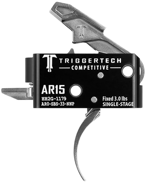 TriggerTech AR0SBS33NNP Competitive  Stainless Pro Curved Single-Stage 3 lbs Fixed for AR-15