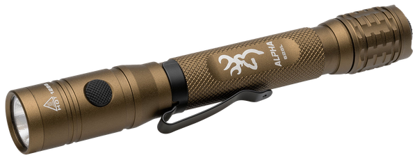 Browning 3711256 Alpha 2AA Flashlight  Burnt Bronze 36/525 Lumens White LED/Green