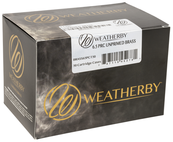 Weatherby BRASS65PCT50 Unprimed Cases  6.5PRC Rifle Brass 50/Box