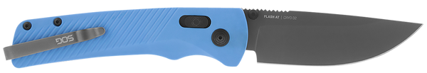 S.O.G SOG11180341 Flash AT 3.45" Folding Plain TiNi Cryo D2 Steel Blade/Civic Cyan GRN Handle Includes Pocket Clip