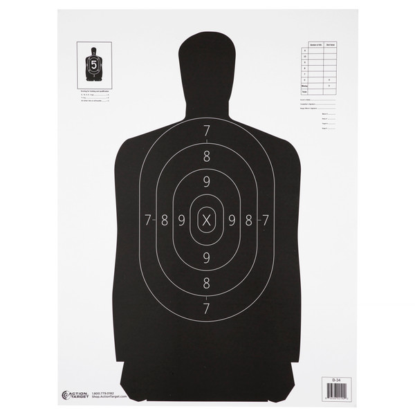 Action Tgt B34 BLK 100pk