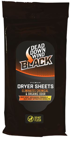 Dead Down Wind 117019 Black Premium Dryer Sheets Odor Eliminator Unscented Scent Dryer Sheet 40 Count