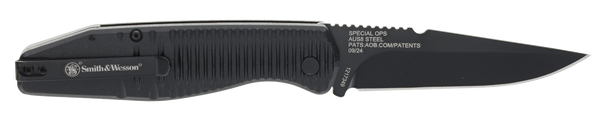 S&w Knife Special Ops Push Btn - Auto 3.4" Folder Black W/sfty