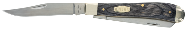 Old Timer 1135990 Heritage Series Trapper 940T 3" Folding Clip Point/Spey Plain D2 Steel Blade, 3.70" Gray Wood Laminate Handle