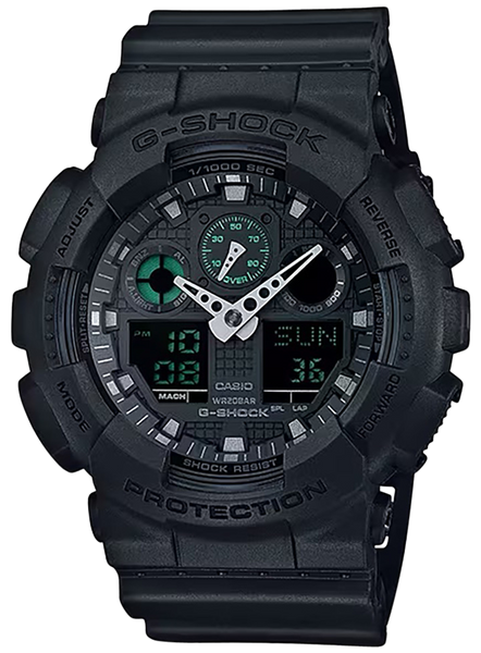G-shock/vlc Distribution ga100MB1ACR G-Shock Tactical Black Stainless Steel Bezel 145-215mm