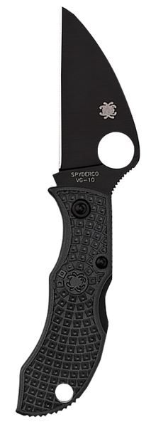 Spyderco MBKWPBK Manbug  1.91" Folding Wharncliffe Plain Non-Reflective Black TiCN VG-10 SS Blade/Black Textured FRN Handle