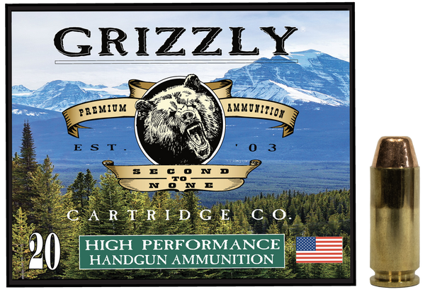 Grizzly Ammo GC10CM2   10mmAuto 200gr Full Metal Jacket Flat Point 20 Per Box/10 Case